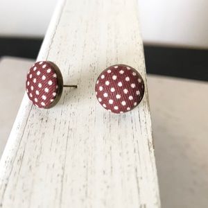 Polka dot brown and white earrings 3/15